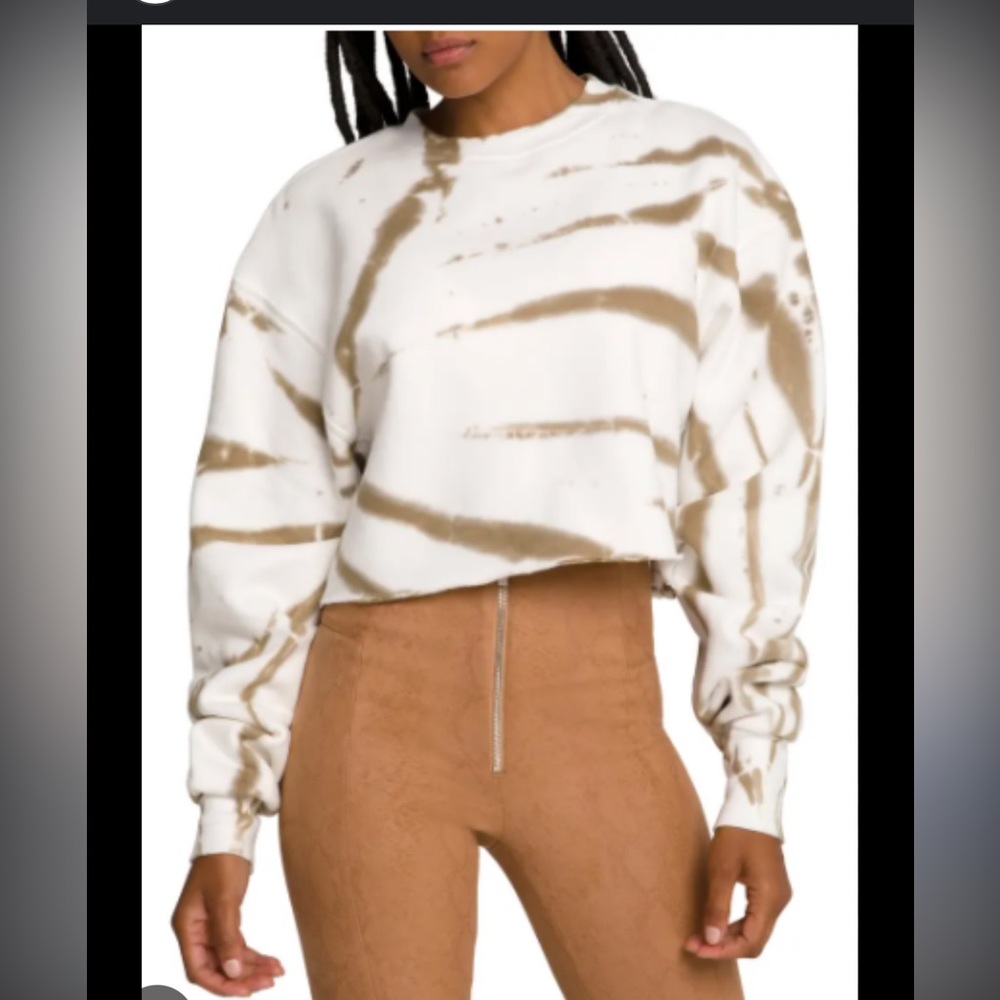 Good American cropped crew neck sweatshirt.